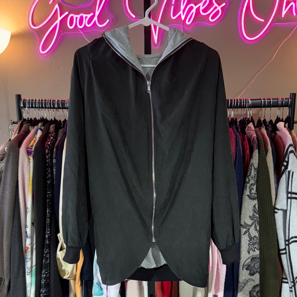 H&M Black Utility Jacket with Gray Accents